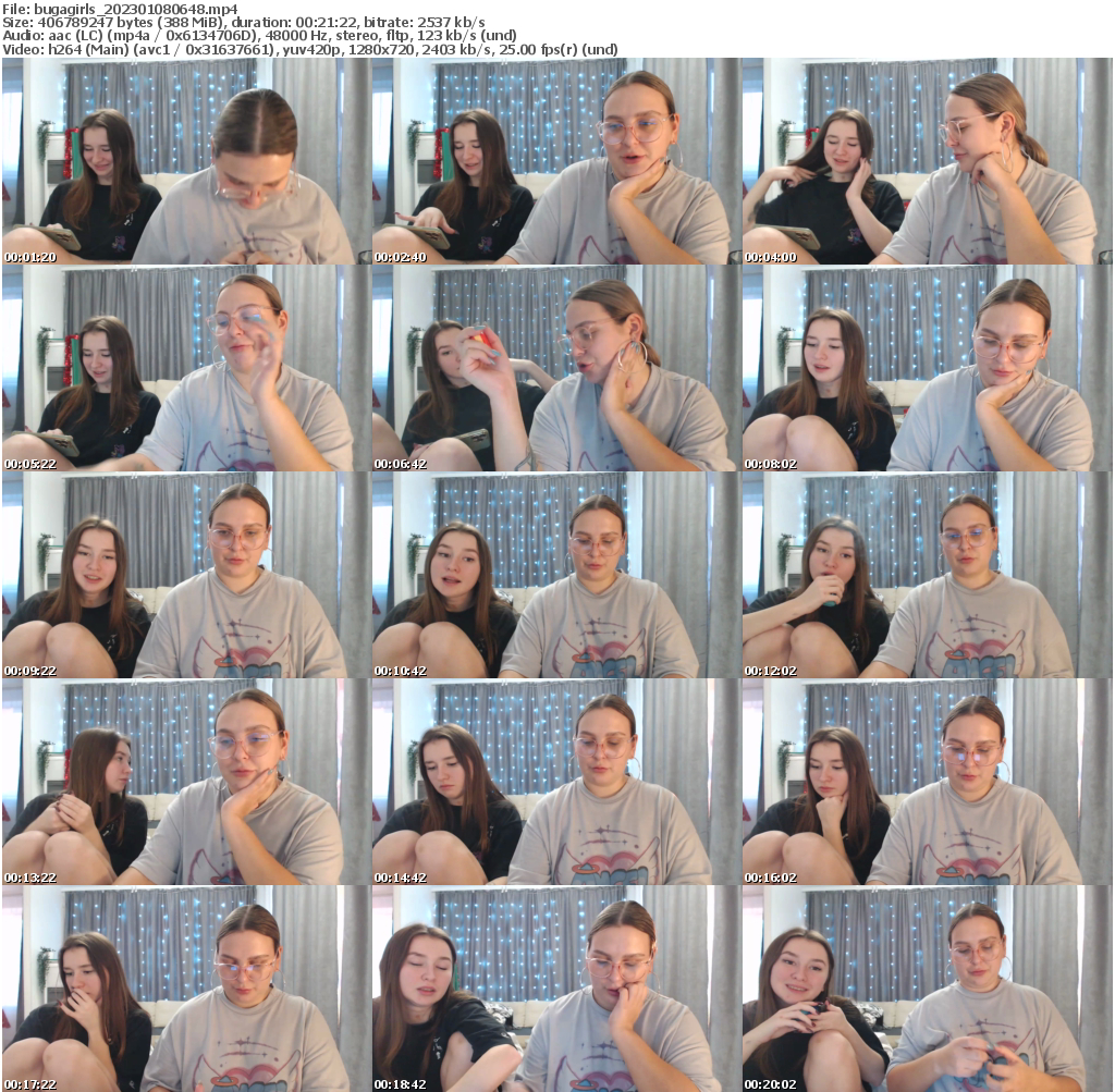 Preview thumb from bugagirls on 2023-01-08 @ bongacams