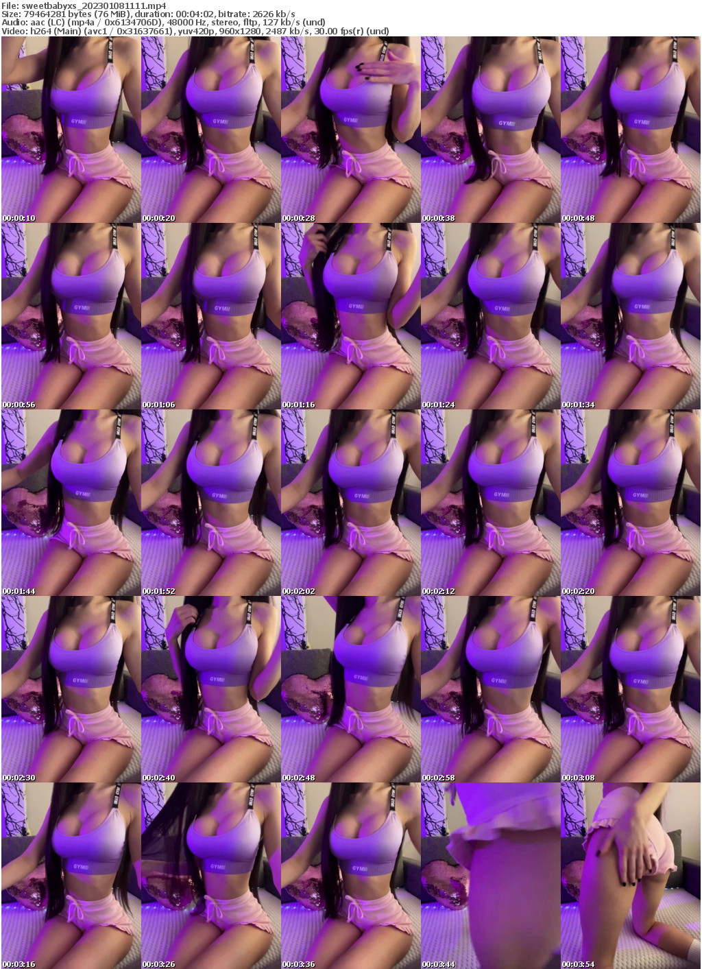 Preview thumb from sweetbabyxs on 2023-01-08 @ bongacams