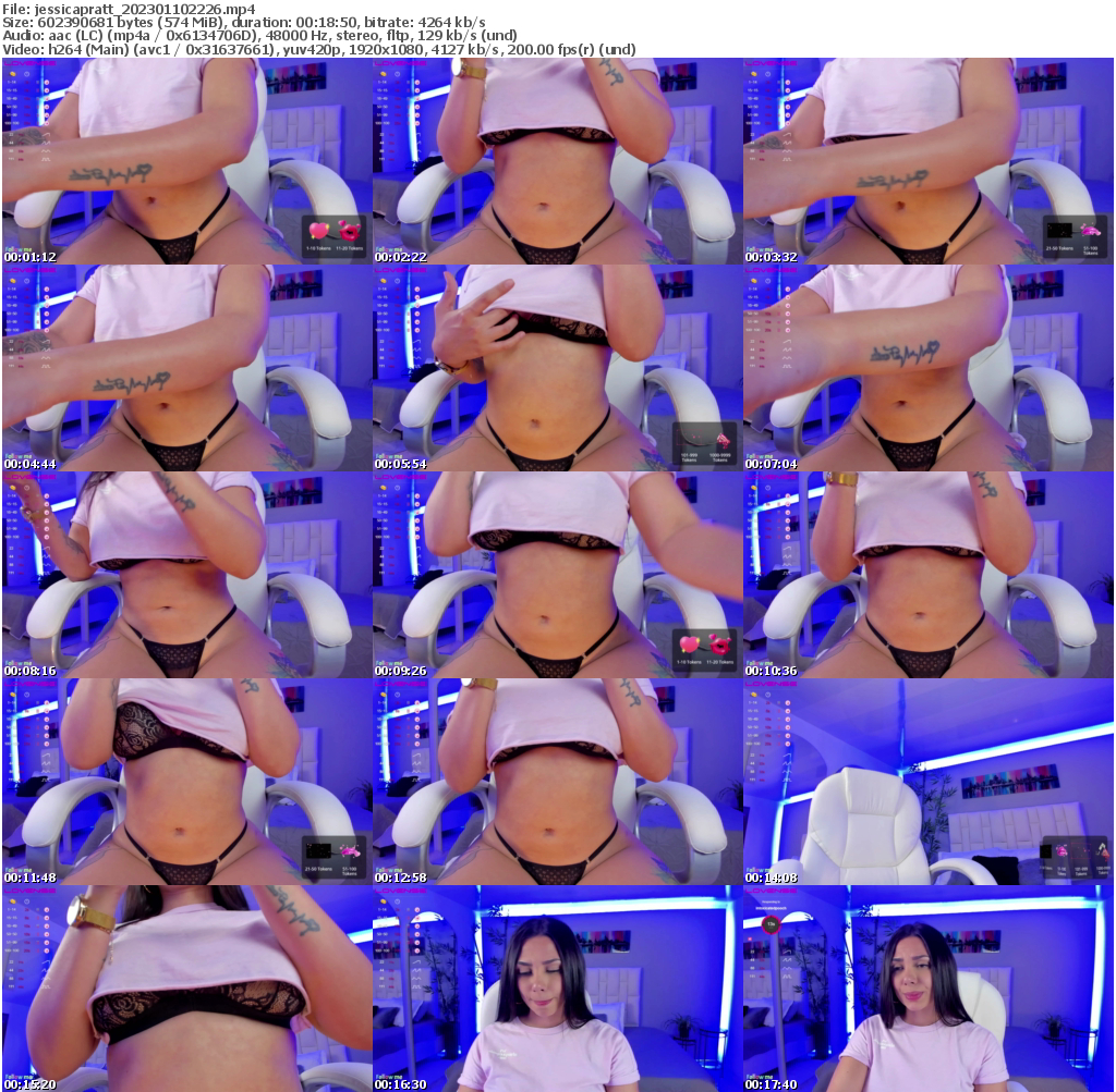 Preview thumb from jessicapratt on 2023-01-10 @ bongacams