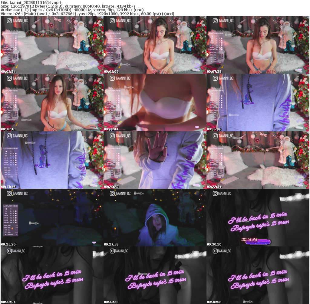 Preview thumb from taanni on 2023-01-13 @ bongacams