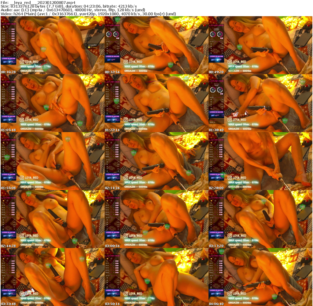 Preview thumb from __leya_red__ on 2023-01-20 @ bongacams