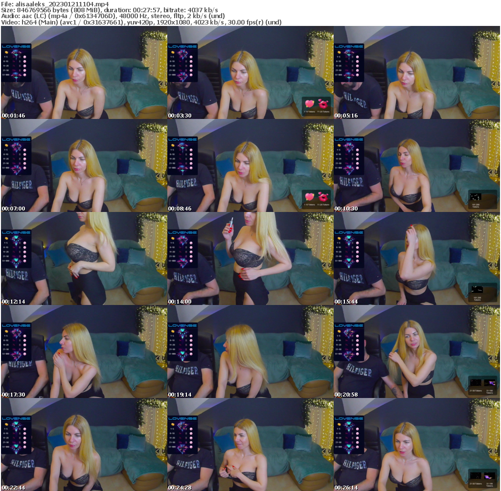 Preview thumb from alisaaleks on 2023-01-21 @ bongacams