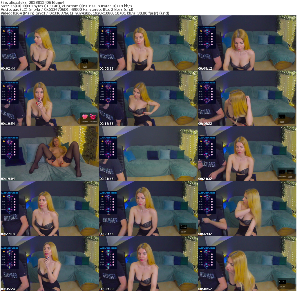 Preview thumb from alisaaleks on 2023-01-24 @ bongacams