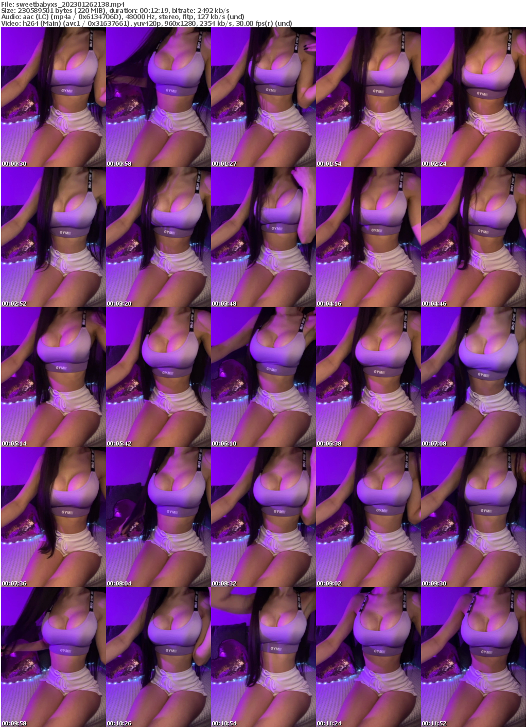 Preview thumb from sweetbabyxs on 2023-01-26 @ bongacams