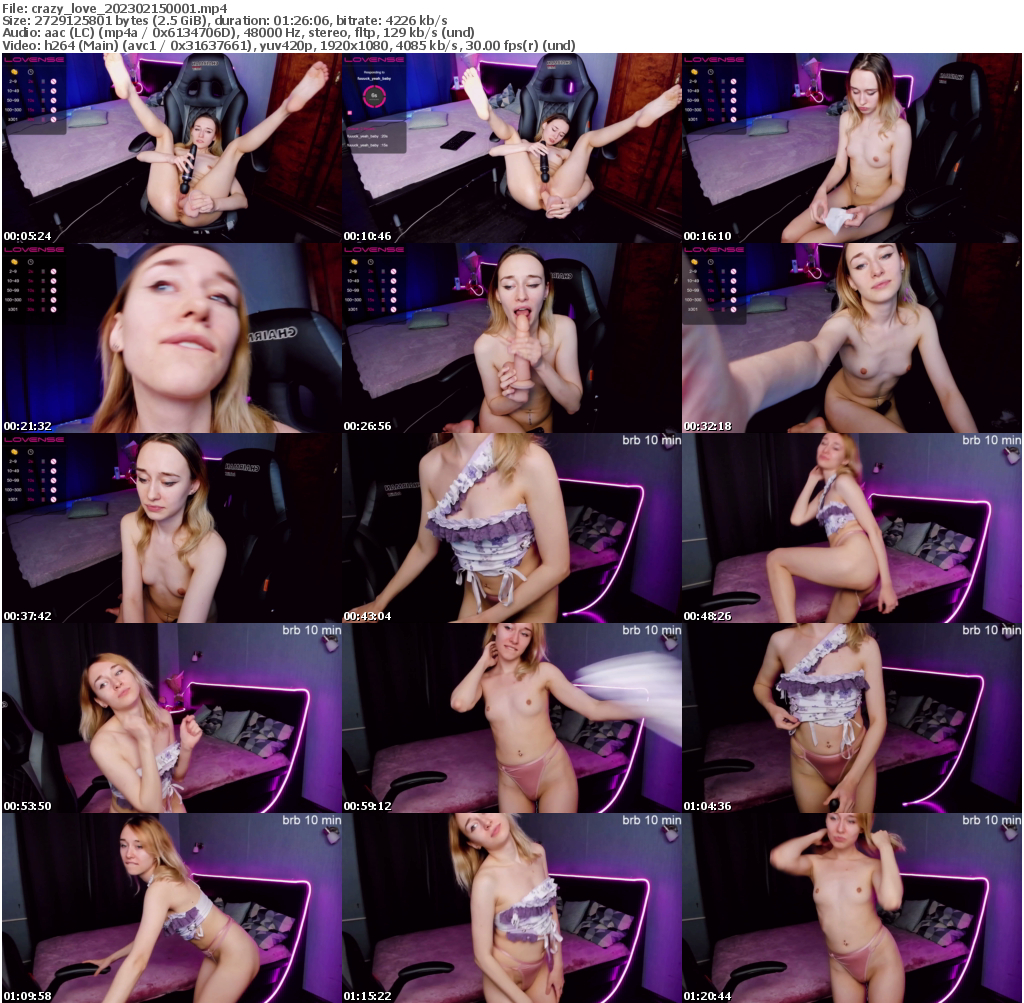 Preview thumb from crazy_love on 2023-02-15 @ bongacams