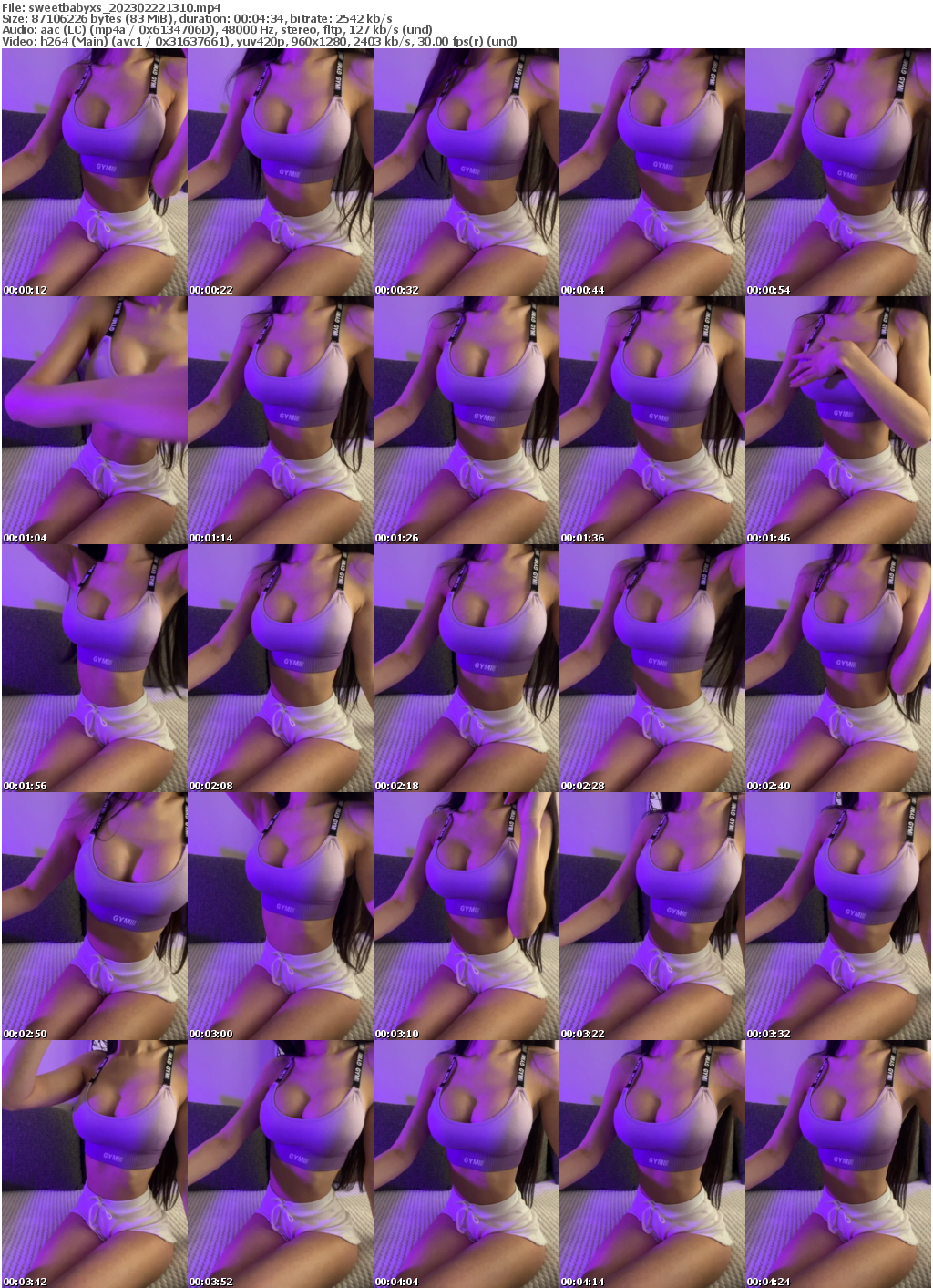 Preview thumb from sweetbabyxs on 2023-02-22 @ bongacams