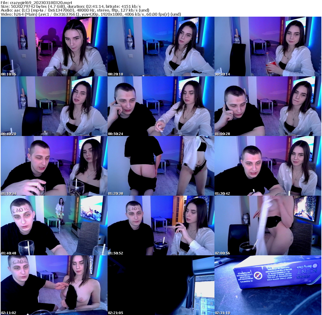 Preview thumb from crazygirl69 on 2023-03-18 @ bongacams