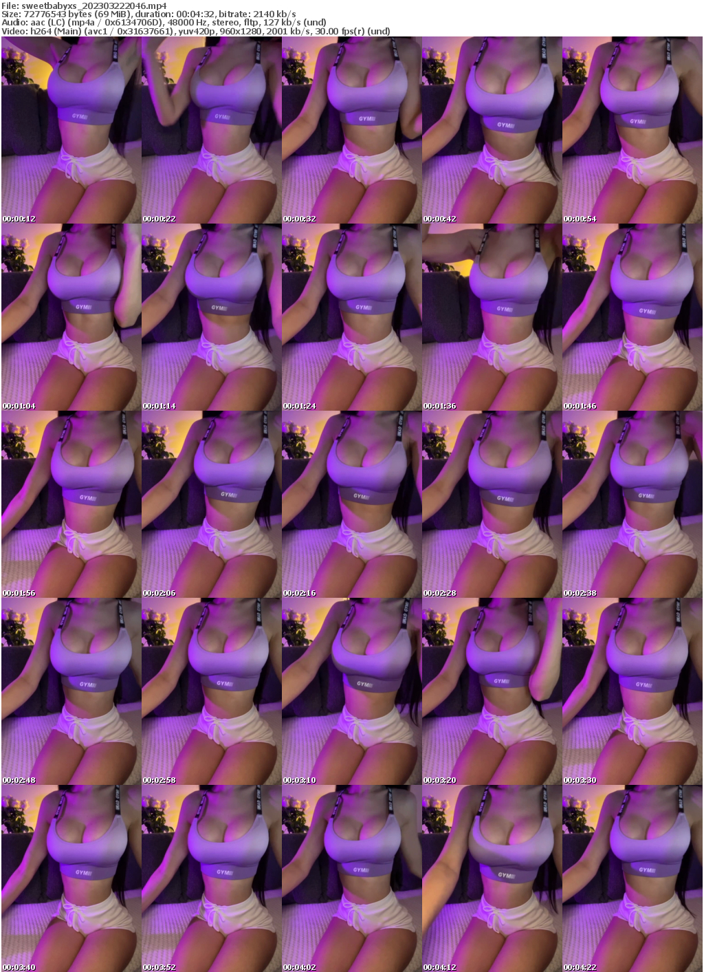 Preview thumb from sweetbabyxs on 2023-03-22 @ bongacams