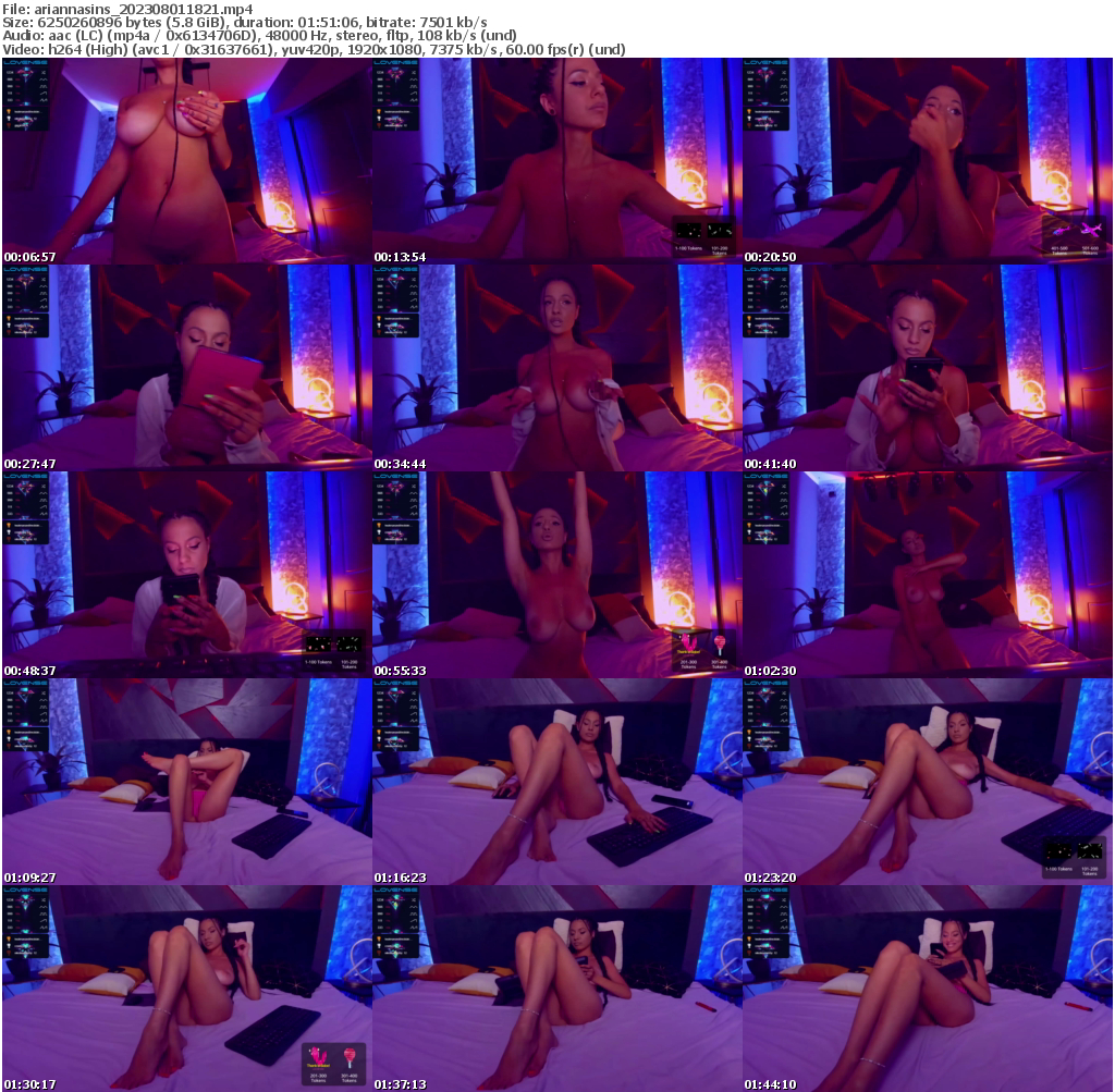 Preview thumb from ariannasins on 2023-08-01 @ bongacams