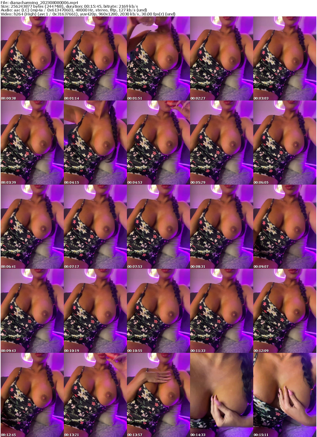 Preview thumb from dianacharming on 2023-08-08 @ bongacams