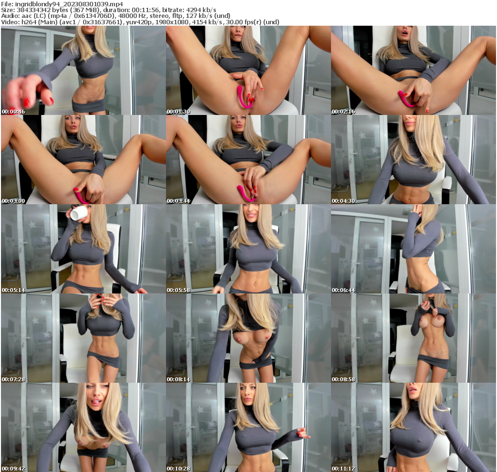 Preview thumb from ingridblondy94 on 2023-08-30 @ bongacams