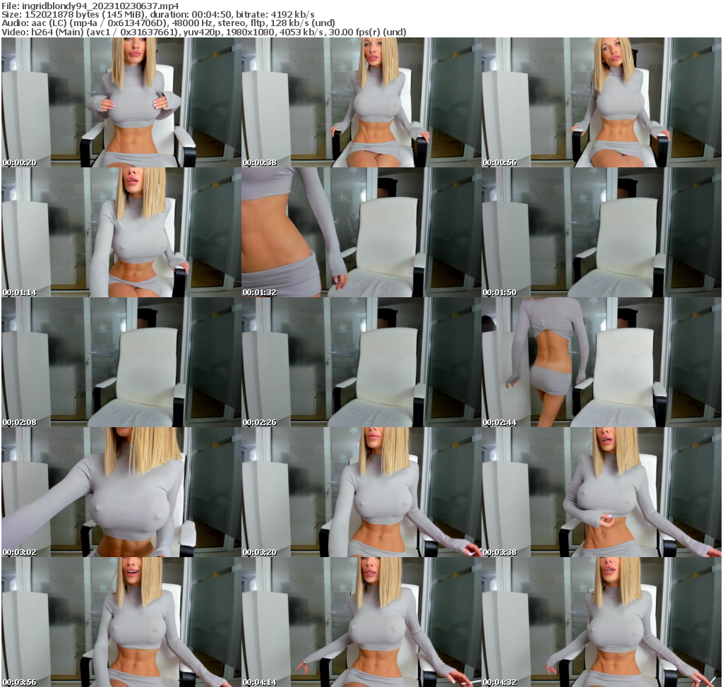 Preview thumb from ingridblondy94 on 2023-10-23 @ bongacams