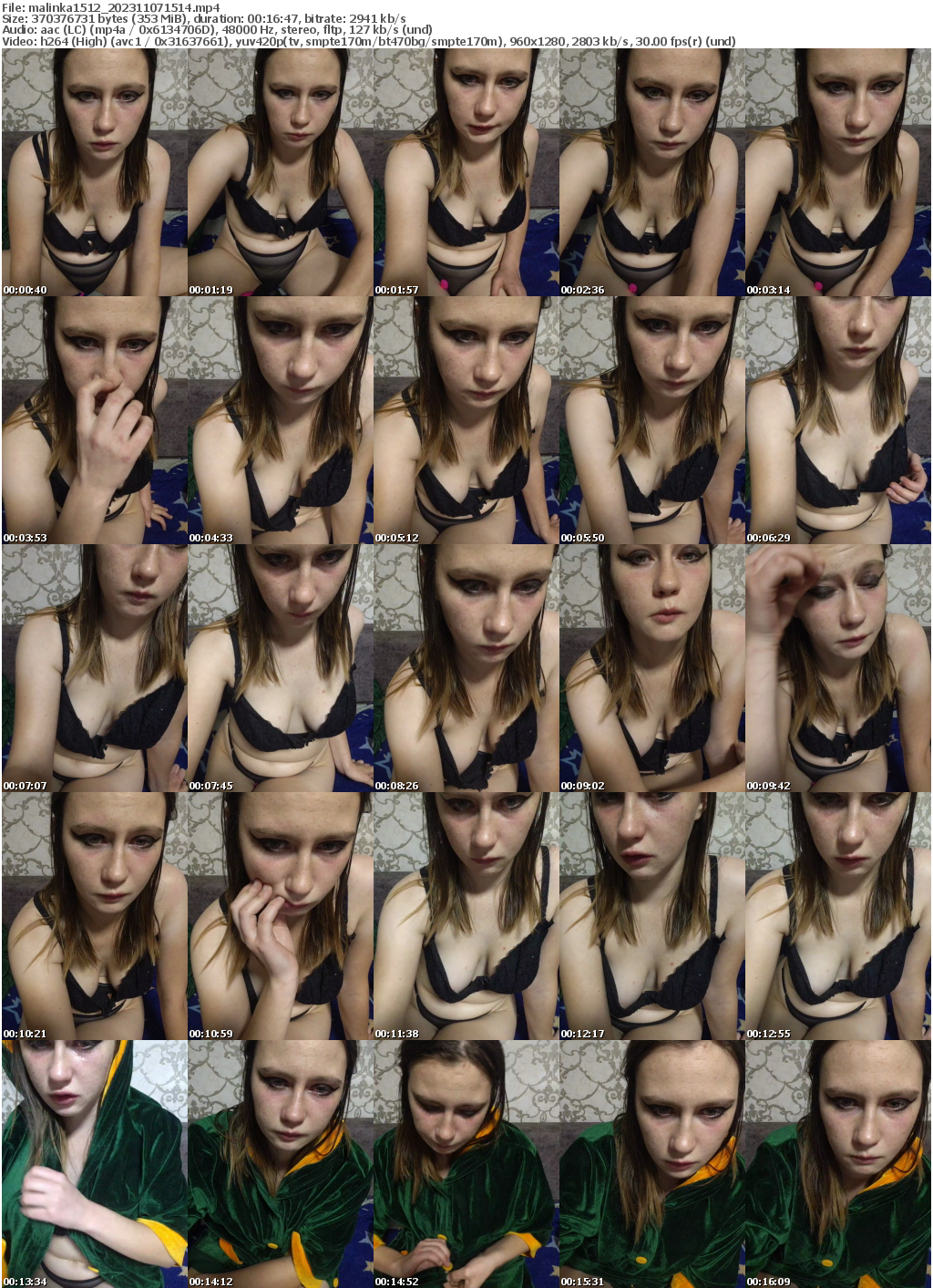 Preview thumb from malinka1512 on 2023-11-07 @ bongacams