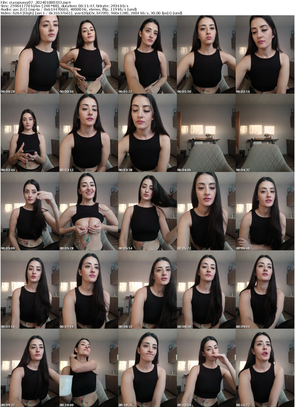 Preview thumb from crazypussy07 on 2024-01-08 @ bongacams