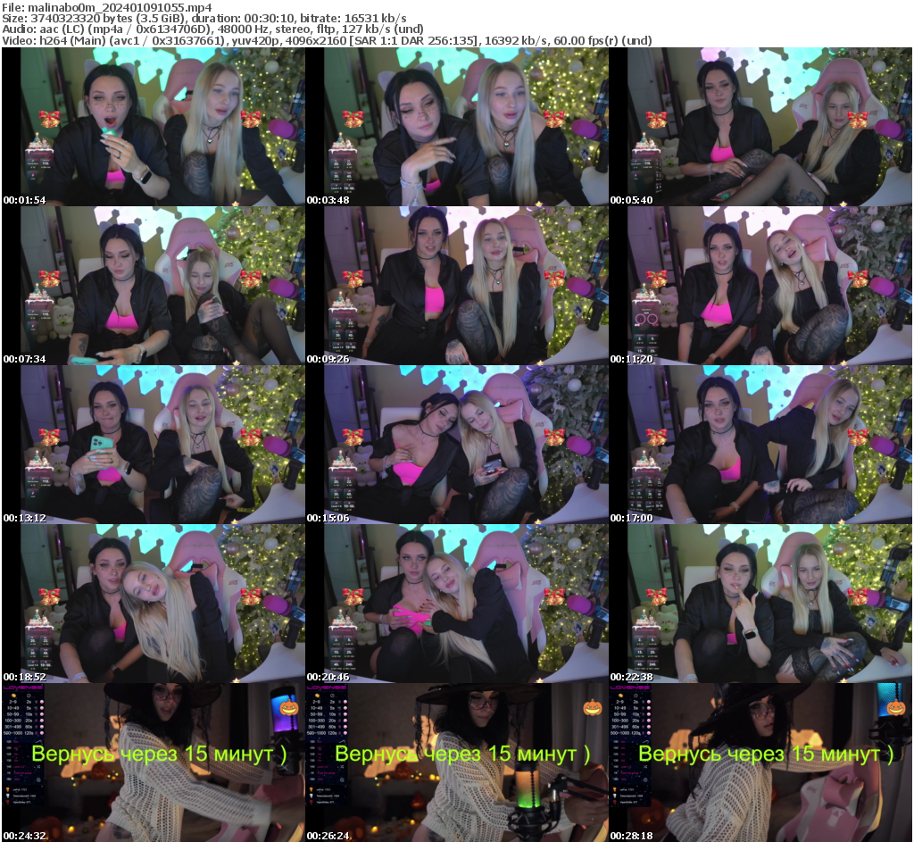 Preview thumb from malinabo0m on 2024-01-09 @ bongacams