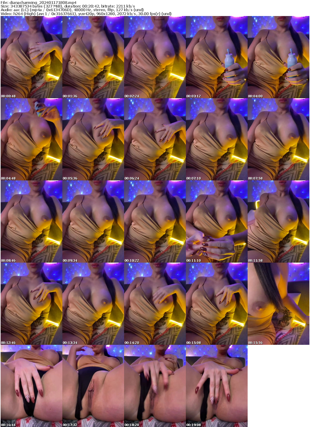 Preview thumb from dianacharming on 2024-01-17 @ bongacams