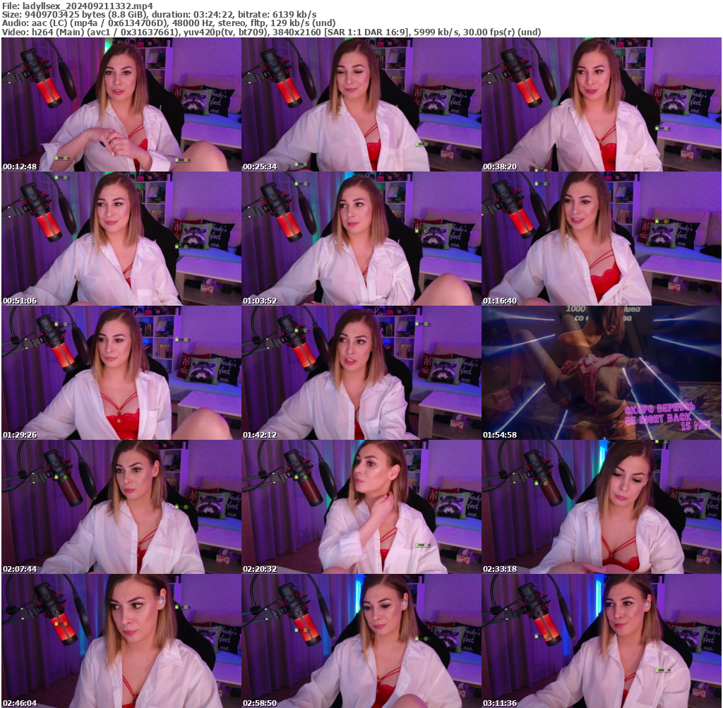 Preview thumb from ladyllsex on 2024-09-21 @ bongacams