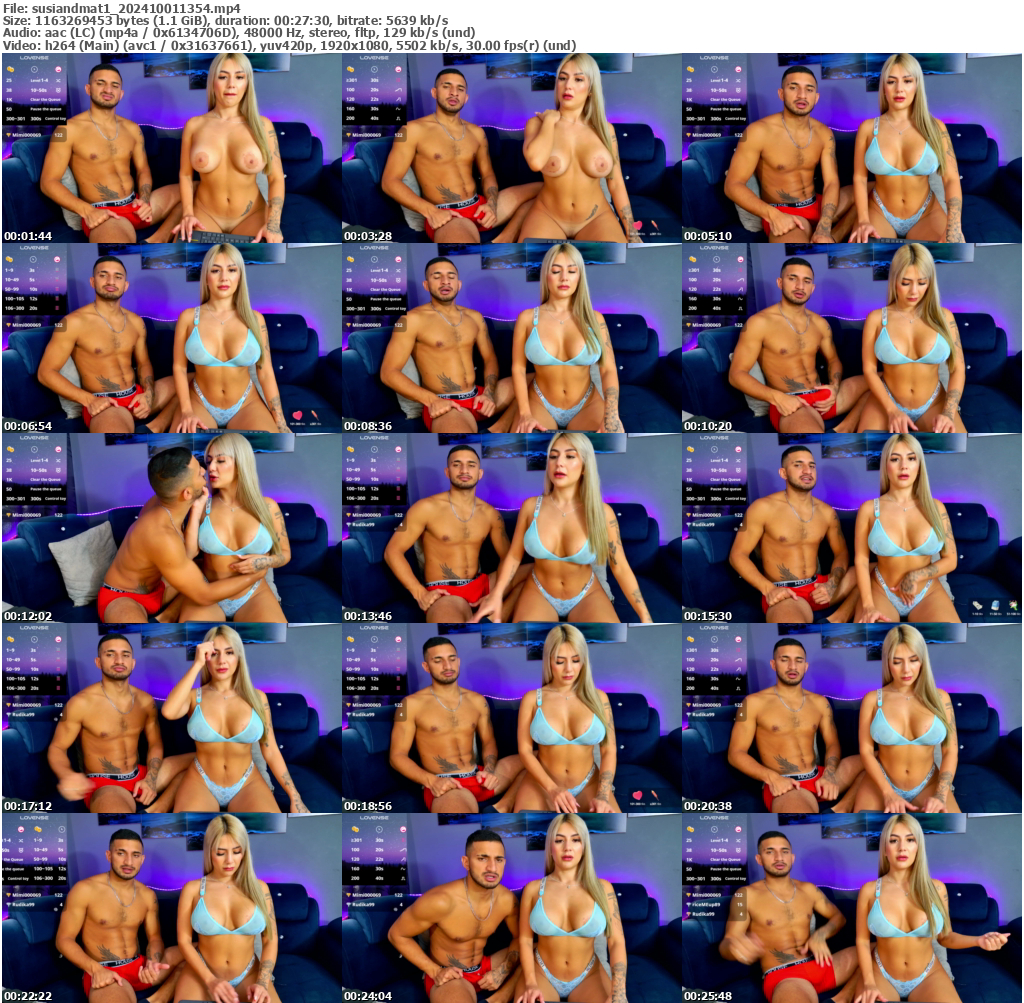 Preview thumb from susiandmat1 on 2024-10-01 @ bongacams