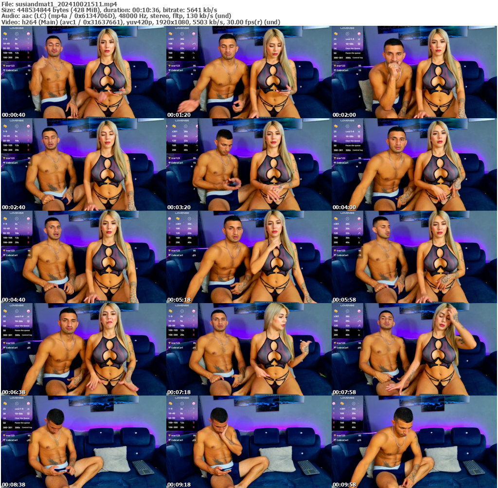 Preview thumb from susiandmat1 on 2024-10-02 @ bongacams