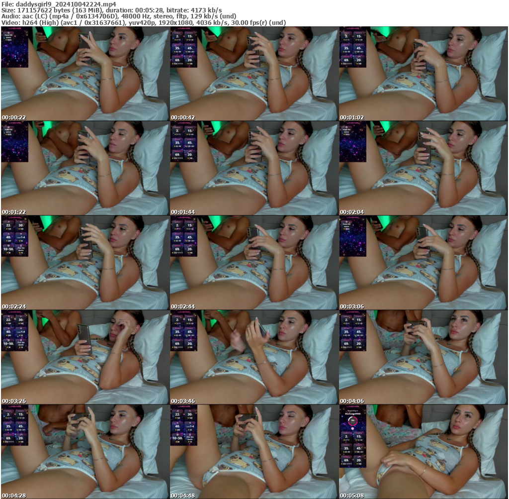 Preview thumb from daddysgirl9 on 2024-10-04 @ bongacams