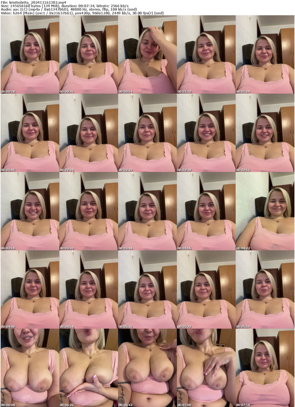 Preview thumb from kristinbrita on 2024-11-16 @ bongacams