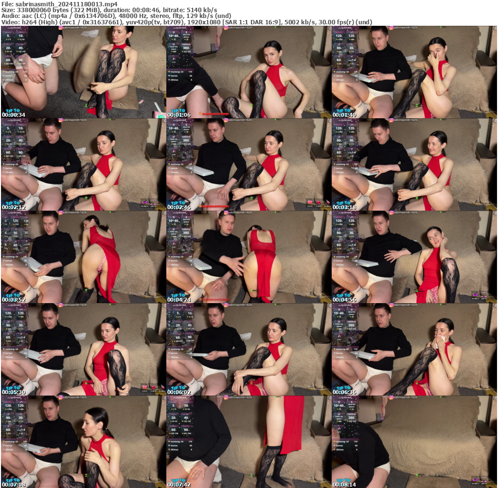 Preview thumb from sabrinasmith on 2024-11-18 @ bongacams