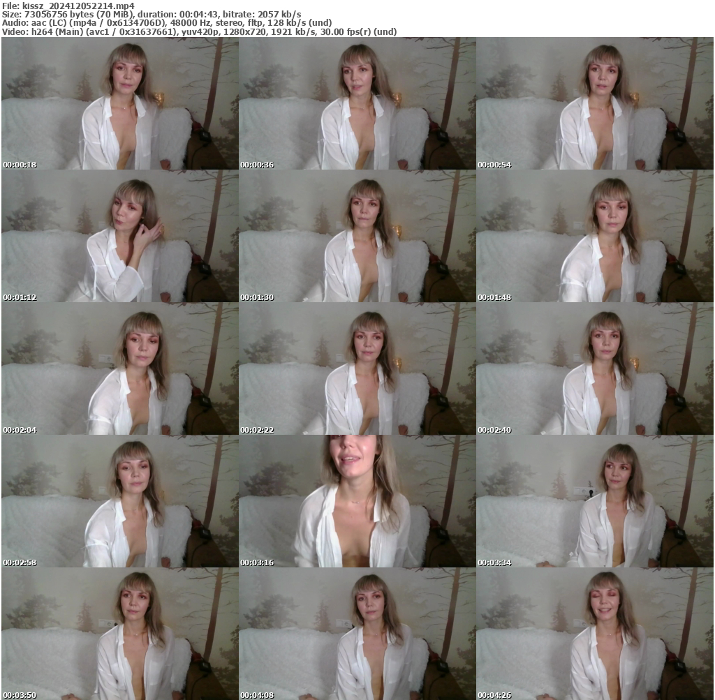 Preview thumb from kissz on 2024-12-05 @ bongacams